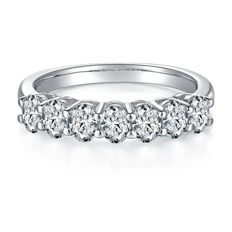 A Luxurious And Fashionable Light Luxury Jewelry Silver Ring Set With Top-quality Moissanite, S925 Silver Plated With Platinum NP Collection
