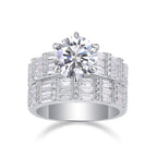 Vanilla - 3-carat Moissanite S925 Sterling Silver And Platinum-plated Diamond Ring