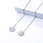 Diamond Christmas Snowflake Tassel Earrings