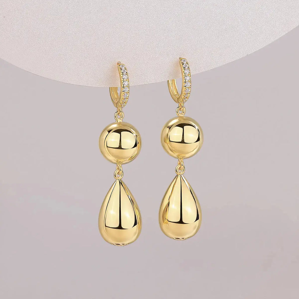 Gourd - Top-quality Moissanite Luxury And Fashionable Light Luxury Jewelry Silver Stud Earrings S925 Silver Electroplated Gold NP Collection