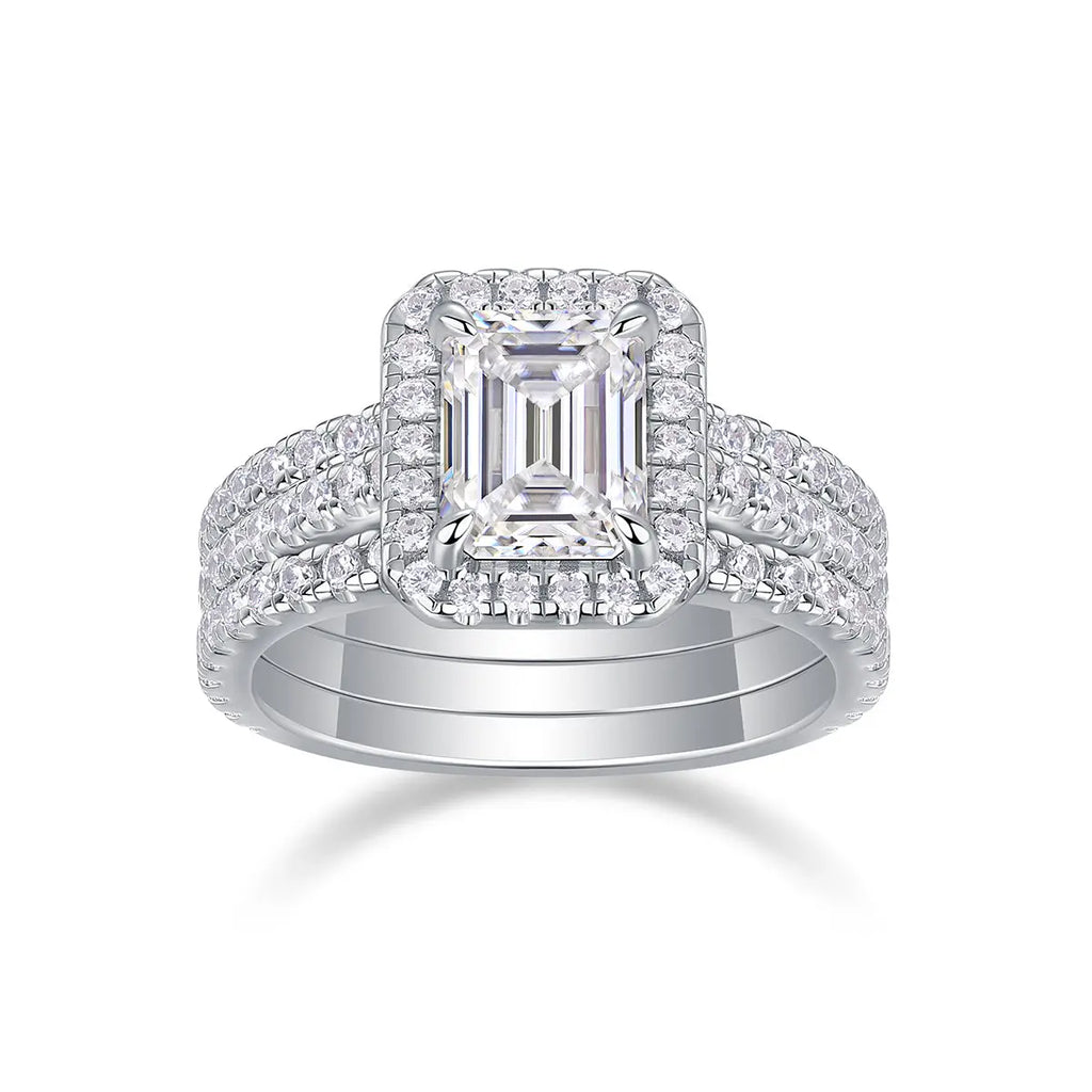 Simple And Elegant -  Moissanite S925, Silver And Platinum-plated Diamond Wedding Ring. The Ring Can Be Inspected With A Diamond Pen NP Collection