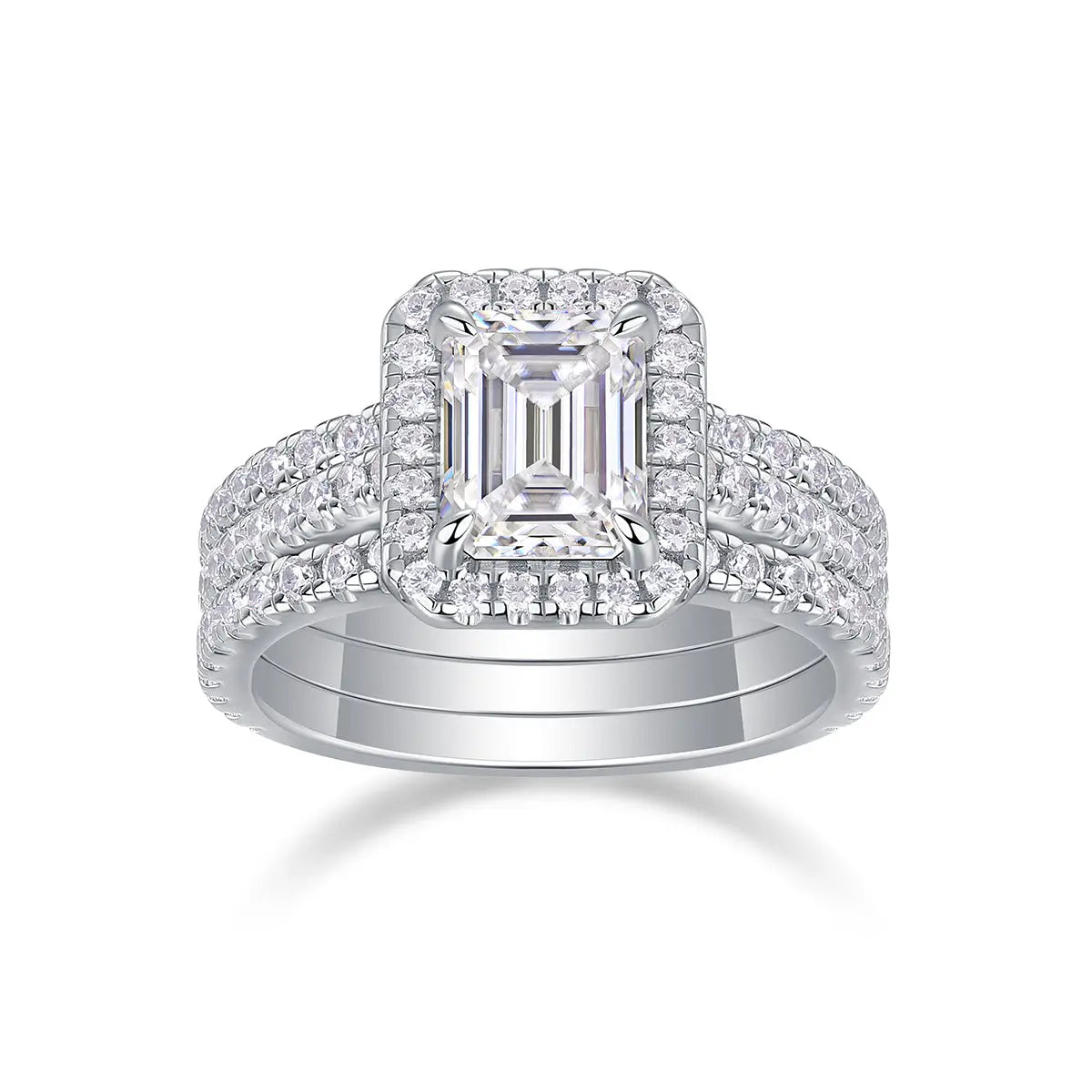 Simple And Elegant -  Moissanite S925, Silver And Platinum-plated Diamond Wedding Ring. The Ring Can Be Inspected With A Diamond Pen NP Collection