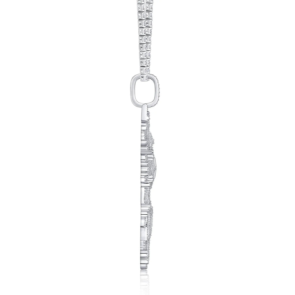 A Luxurious And Fashionable Minimalist Jewelry Pendant Necklace Featuring Top-quality Moissanite, Made Of S925 Silver Electroplated With Platinum. - N&P Colletion