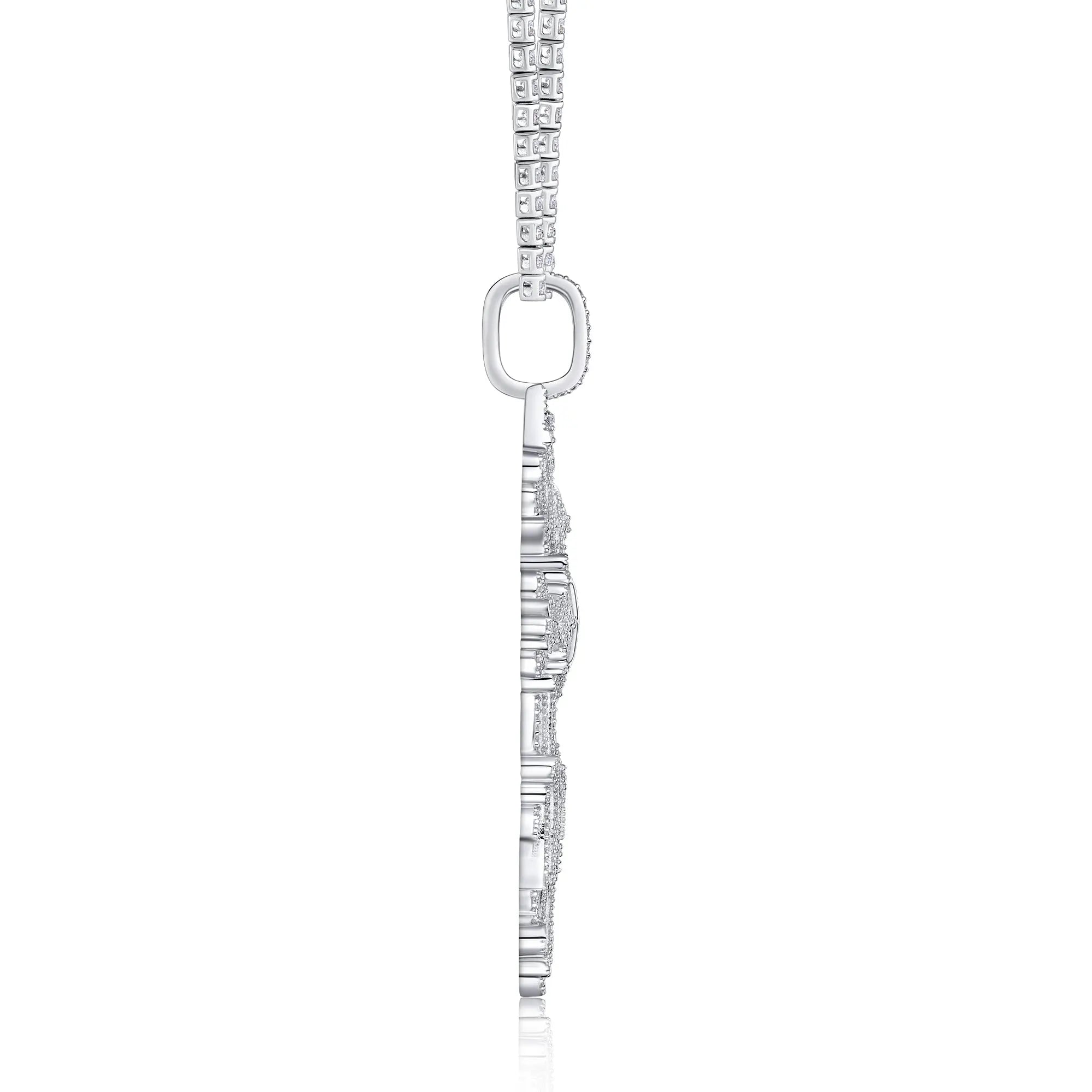 A Luxurious And Fashionable Minimalist Jewelry Pendant Necklace Featuring Top-quality Moissanite, Made Of S925 Silver Electroplated With Platinum. - N&P Colletion