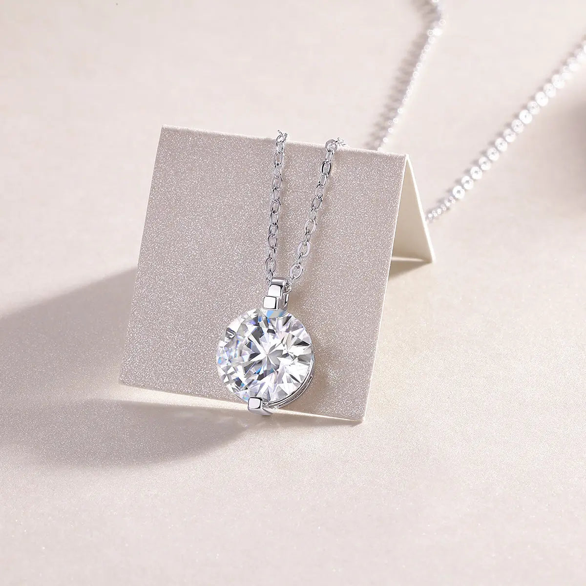 1Time Lasts Diamond Jewelry Pendant Set with 2-Carat, 3-Carat and 5-Carat Moissan Diamonds, S925 Sterling Silver and Platinum Plating 