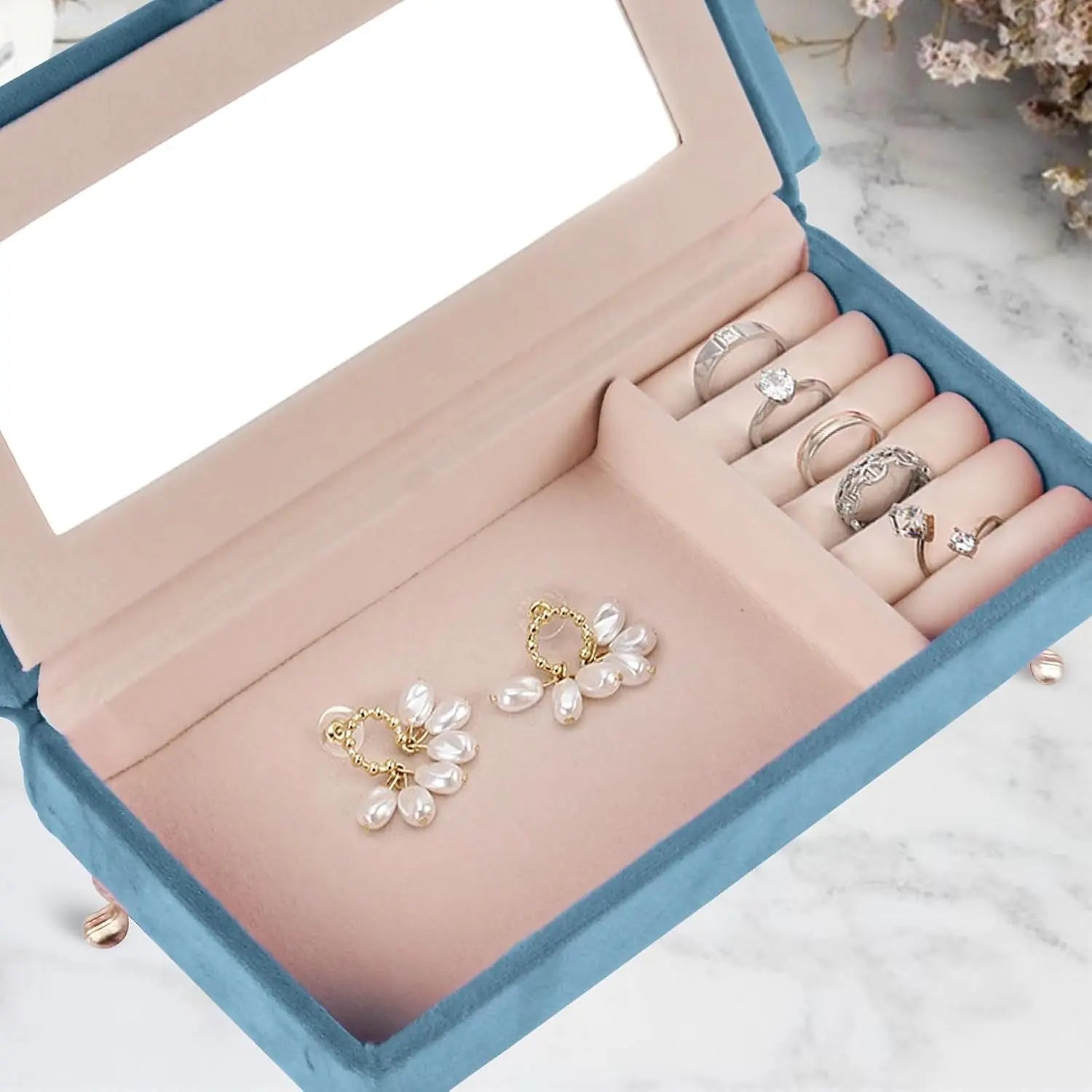 Openable Sofa Jewelry Box, Vintage Miniature Velvet Couch Jewelry Box 