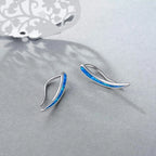 925 Sterling Silver Ear Climbers Earrings for Women Created Opal Earrings for Women Crawler Earrings Jewelry Birthday Valentines Day Gifts for Mom Wife Her