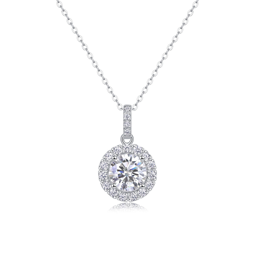 Dandelion - 2-carat Moissan Diamonds, S925 Sterling Silver And Platinum Plating Pendant