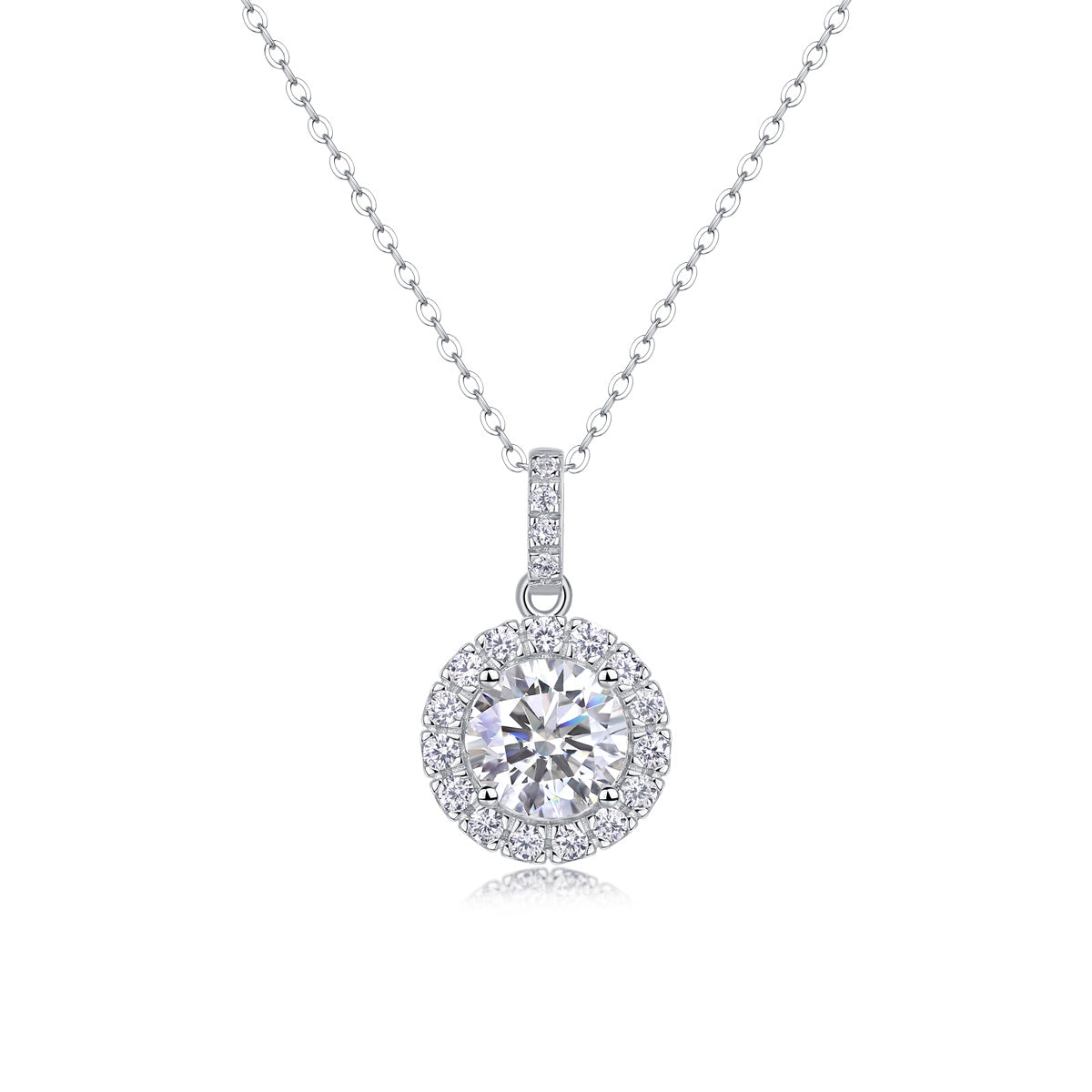 Dandelion - 2-carat Moissan Diamonds, S925 Sterling Silver And Platinum Plating Pendant
