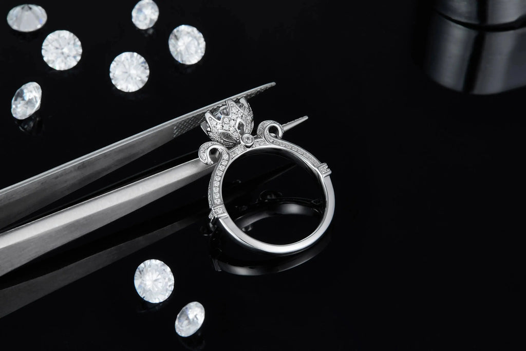 1-carat Luxury And Fashionable Light Luxury Jewelry Silver Ring Set With Top-quality Moissanite, S925 Silver Plated Platinum NP Collection