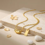 925 Sterling Silver Minimalist Sterling Silver Bean Pendant Necklace with Dainty Chain and S925 Hallmark Tag NP Collection