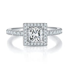 Square Moissanite S925 Platinum-Plated Silver Ring – Luxurious Light Luxury Jewelry NP Collection