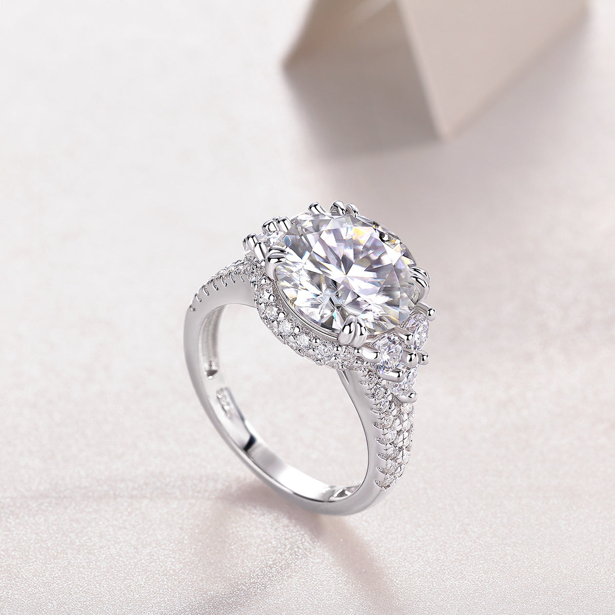 Dance With Youth - 5-carat Moissan Diamond S925 Sterling Silver And Platinum-plated Diamond Ring