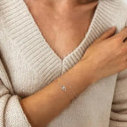 Dainty Gold Bracelets For Women, 14K Gold Filled Adjustable Layered Bracelet Cute Oval Chain  Bar Gold Bracelet