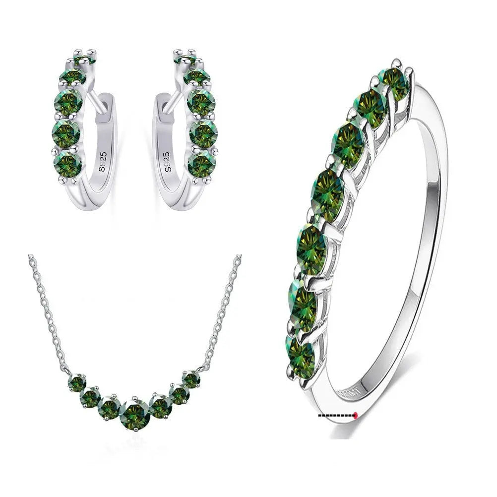 4.5 Carat Moissanite Sterling Silver Jewelry Set – Elegant Gemstone Suit NP Collection