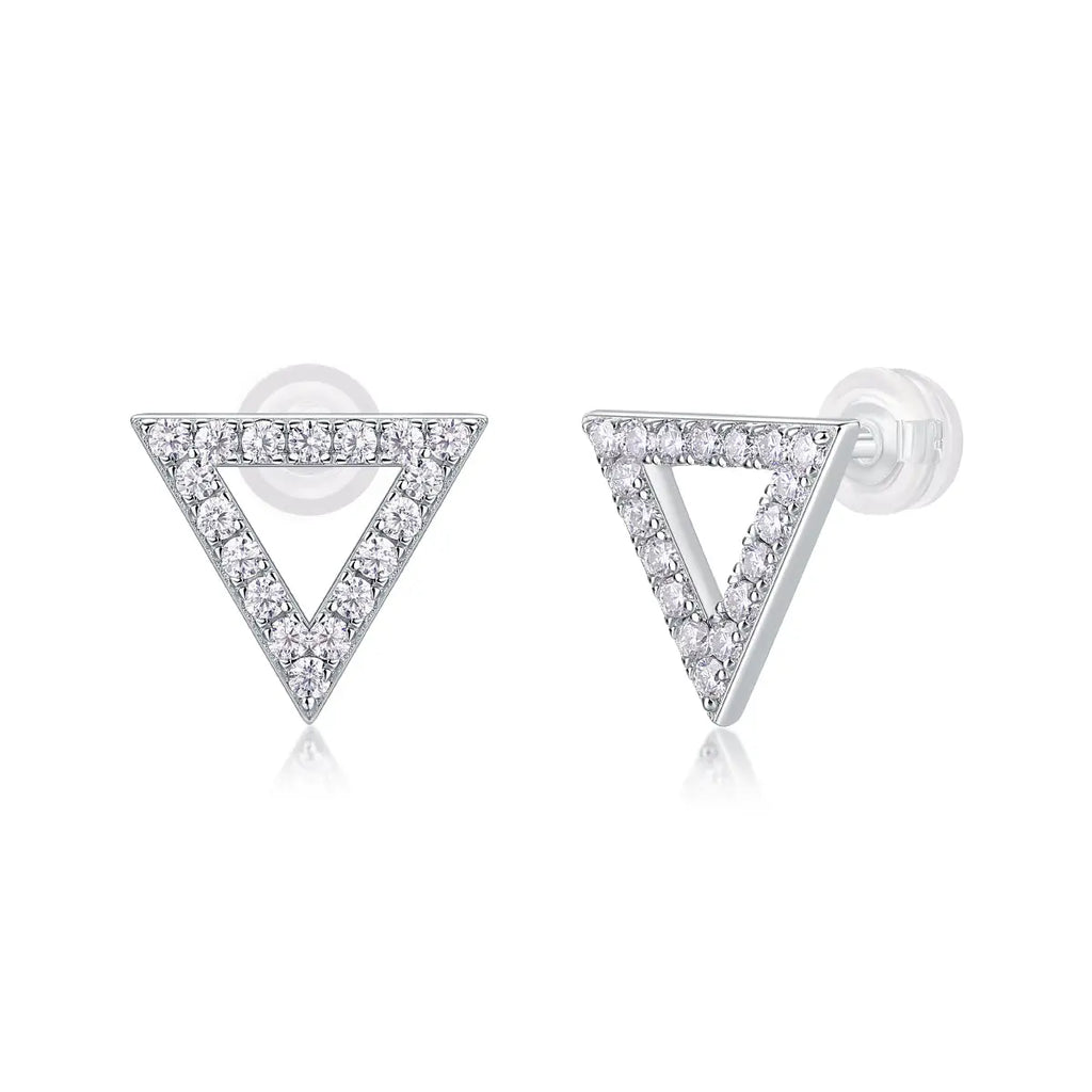 Unique - Moissanite S925 Sterling Silver and Platinum-Plated Stud Earrings