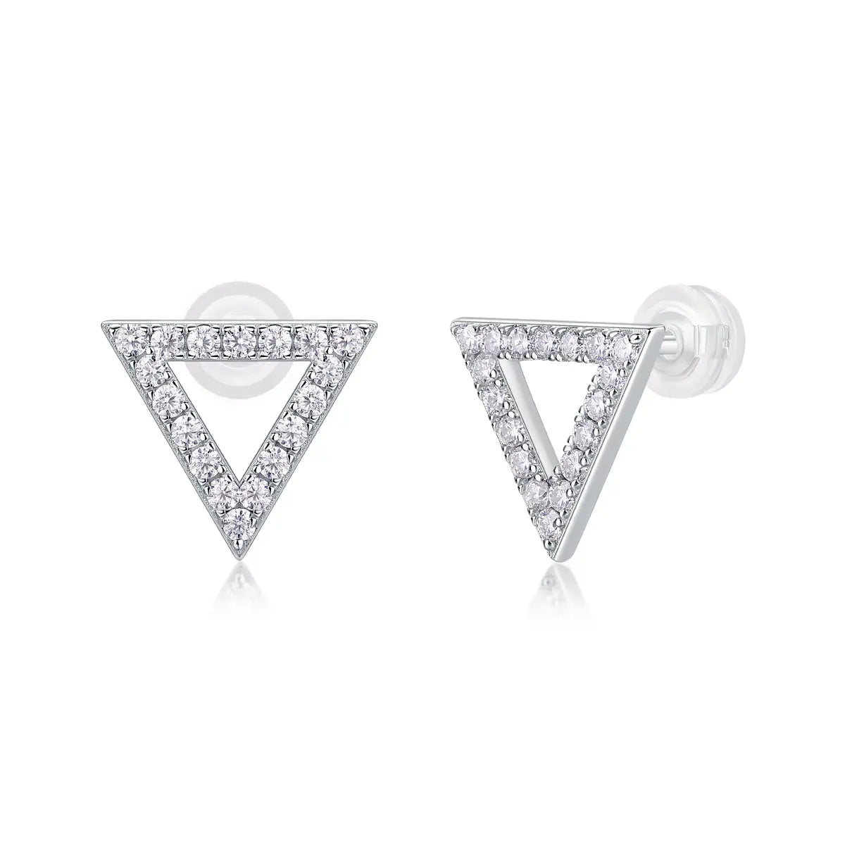 Unique - Moissanite S925 Sterling Silver and Platinum-Plated Stud Earrings