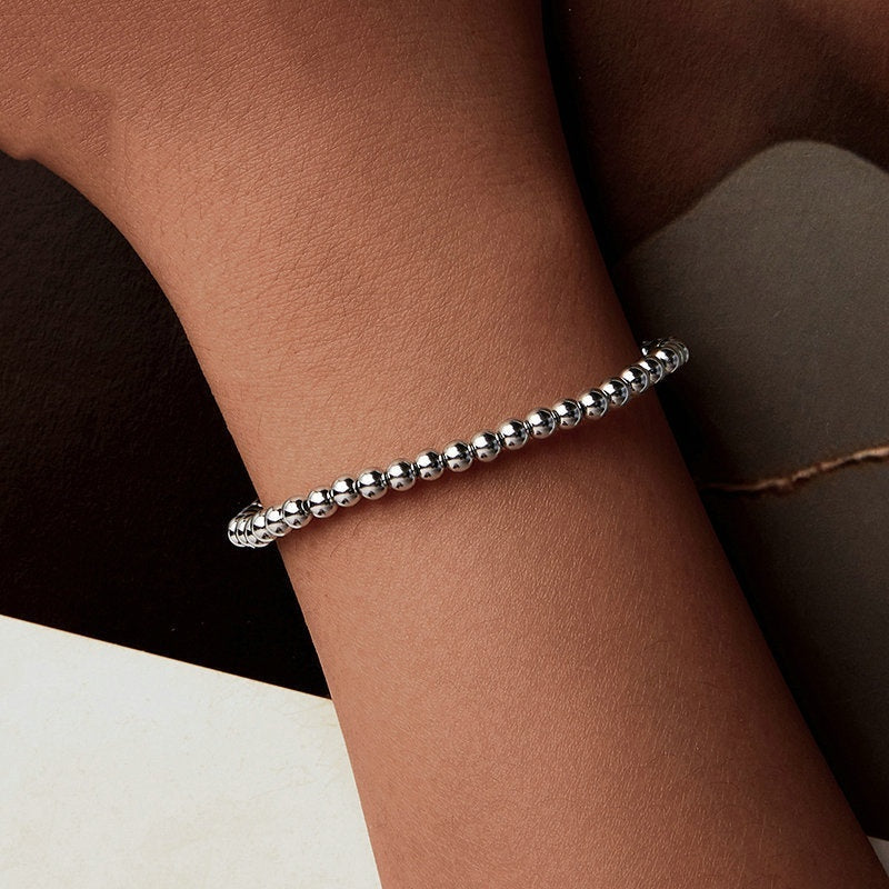 925 Sterling Silver Simple Fashion Ball Bracelet