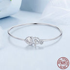 Romantic Heart-shaped Lock Buckle Bracelet 925 Sterling Silver Bracelet