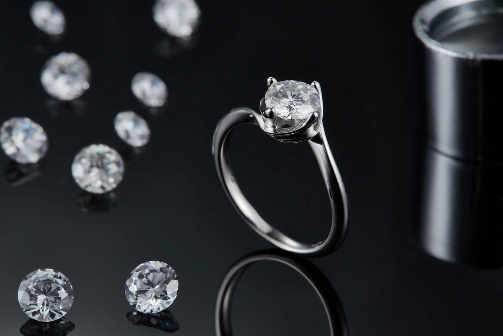 1-Carat Luxury Moissanite S925 Platinum-Plated Silver Ring – Light Luxury Jewelry NP Collection