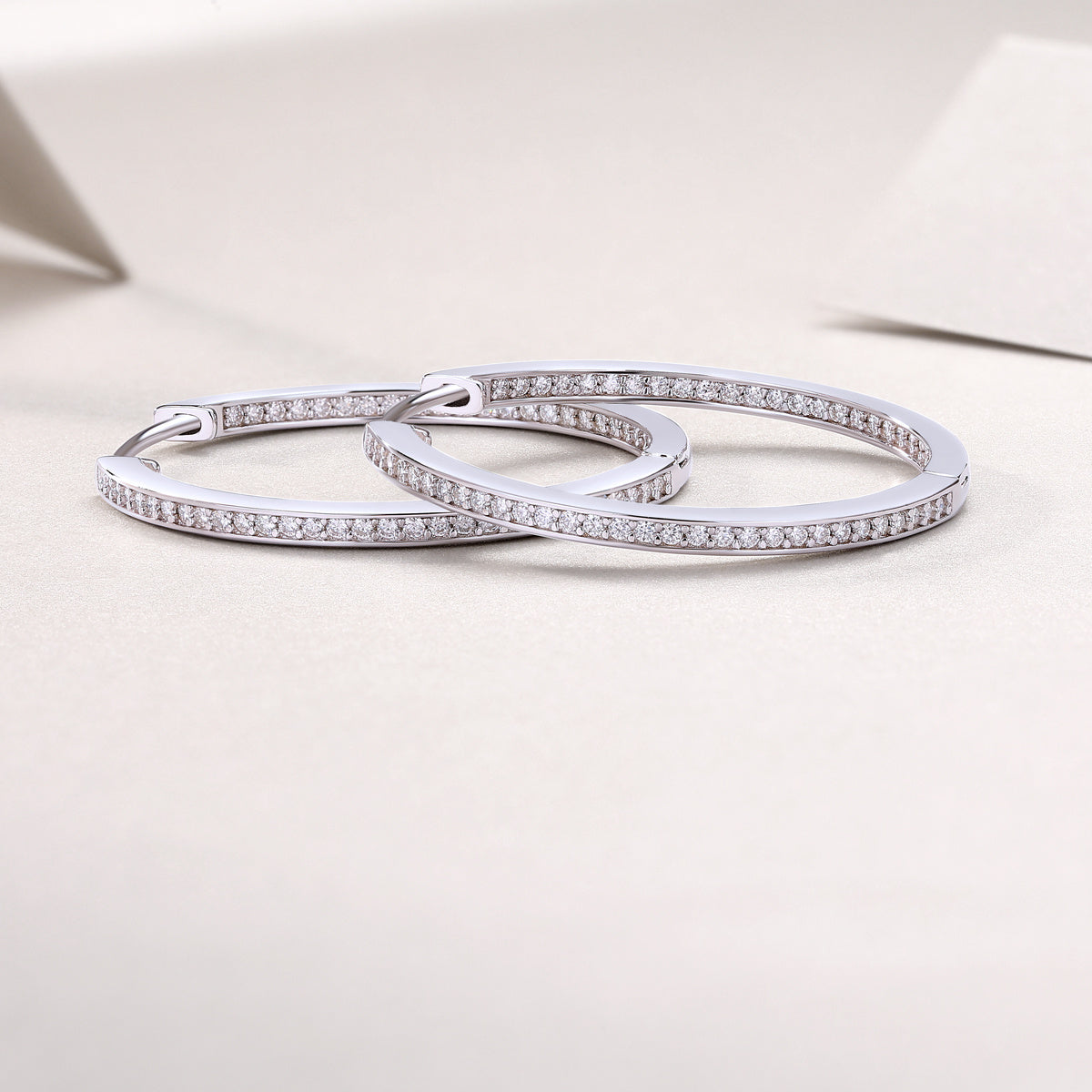 Moon Sea - Moissanite S925 Sterling Silver And Platinum-plated Stud Earrings