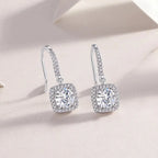 Moissanite Luxury And Fashionable Light Luxury Jewelry Silver Stud Earrings S925 Silver Plated Platinum NP Collection