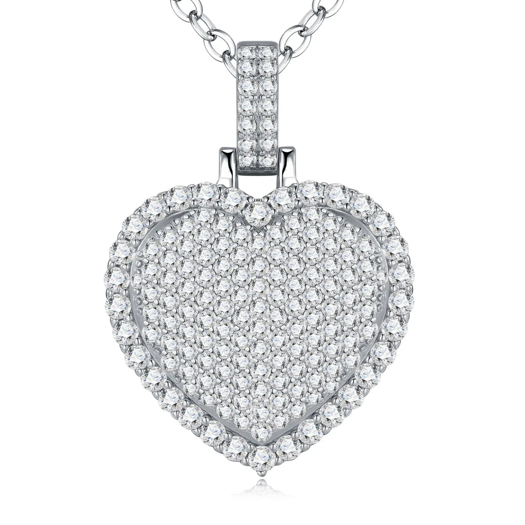 A Luxurious And Fashionable Minimalist Jewelry Pendant Necklace With Top-quality Moissanite, Made Of S925 Silver Electroplated With Platinum. - N&P Colletion