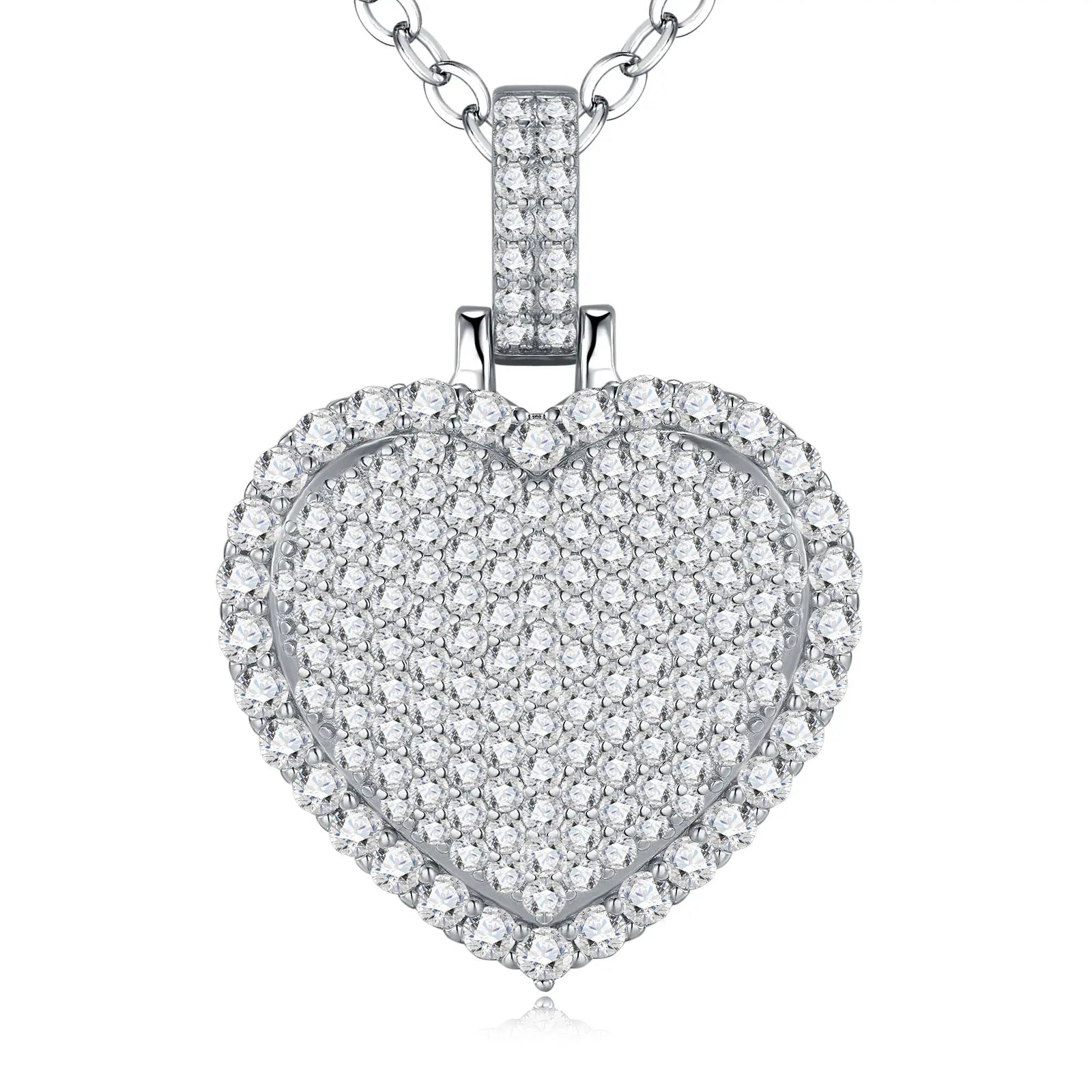A Luxurious And Fashionable Minimalist Jewelry Pendant Necklace With Top-quality Moissanite, Made Of S925 Silver Electroplated With Platinum. - N&P Colletion