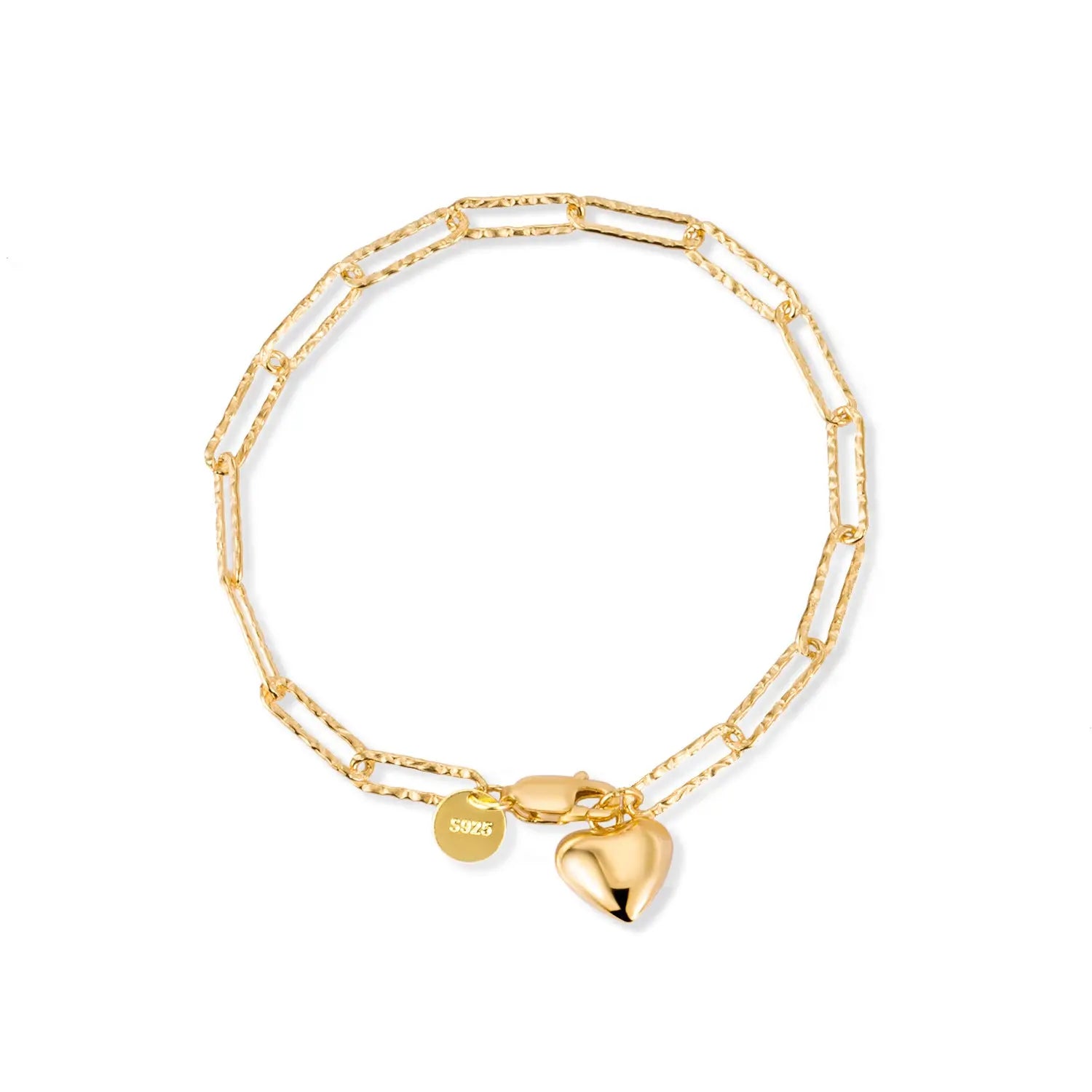 Womens S925 Sterling Silver Heart Bracelet NP Collection