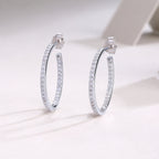 Ribbon - Square Moissanite S925 Sterling Silver Earrings With Platinum-plated Stud