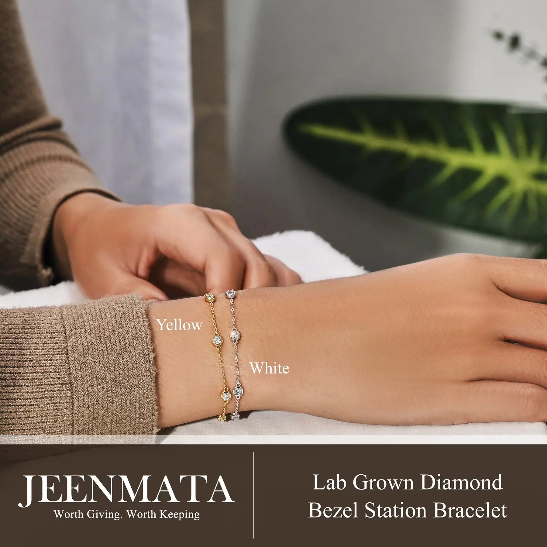 1 Carat Lab Grown Diamond Bezel Station Bracelet