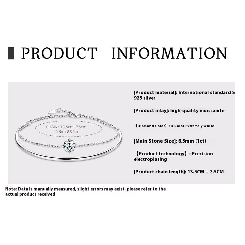 Twin Bracelet S925 Silver Moissanite Bracelet