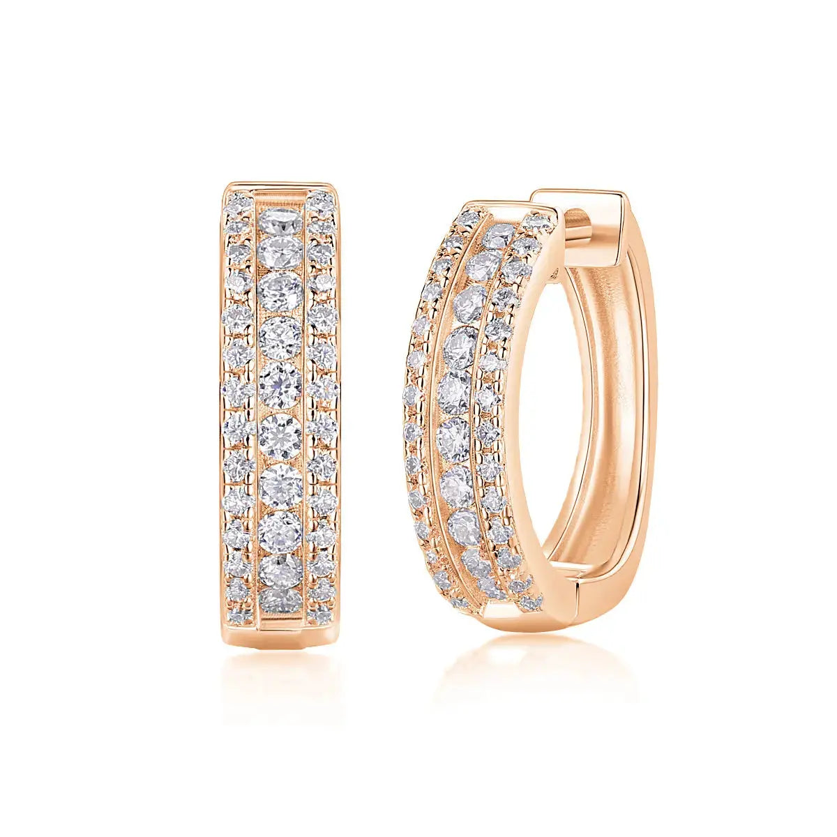 Brilliant Night - Premium Moissanite Luxury Fashion Light Luxury Jewelry Silver Stud Earrings S925 Silver Plated Platinum NP Collection