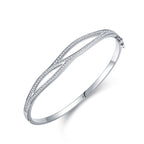 S925 Silver Bracelet Japanese And Korean Simple Double-layer Cross Diamond