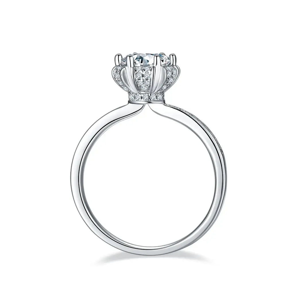 1-carat Luxury And Fashionable Light Luxury Jewelry Silver Ring Set With Top-quality Moissanite, S925 Silver Plated Platinum NP Collection