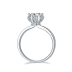 1-carat Luxury And Fashionable Light Luxury Jewelry Silver Ring Set With Top-quality Moissanite, S925 Silver Plated Platinum NP Collection