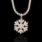Zircon Snowflake Pendant Jewelry Real Gold Electric