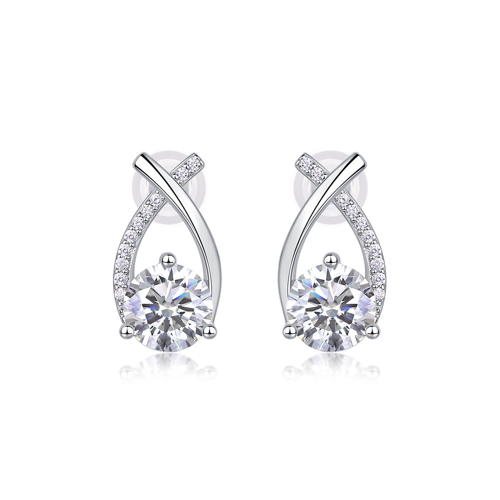 Happy Encounter - 1-carat Moissan Diamond S925 Sterling Silver And Platinum-plated Stud Earrings