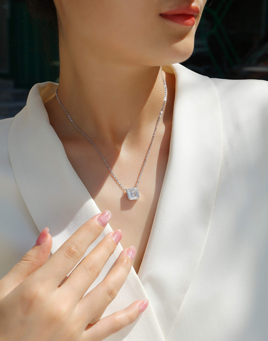 Moissanite S925 Sterling Silver And Platinum-plated Diamond