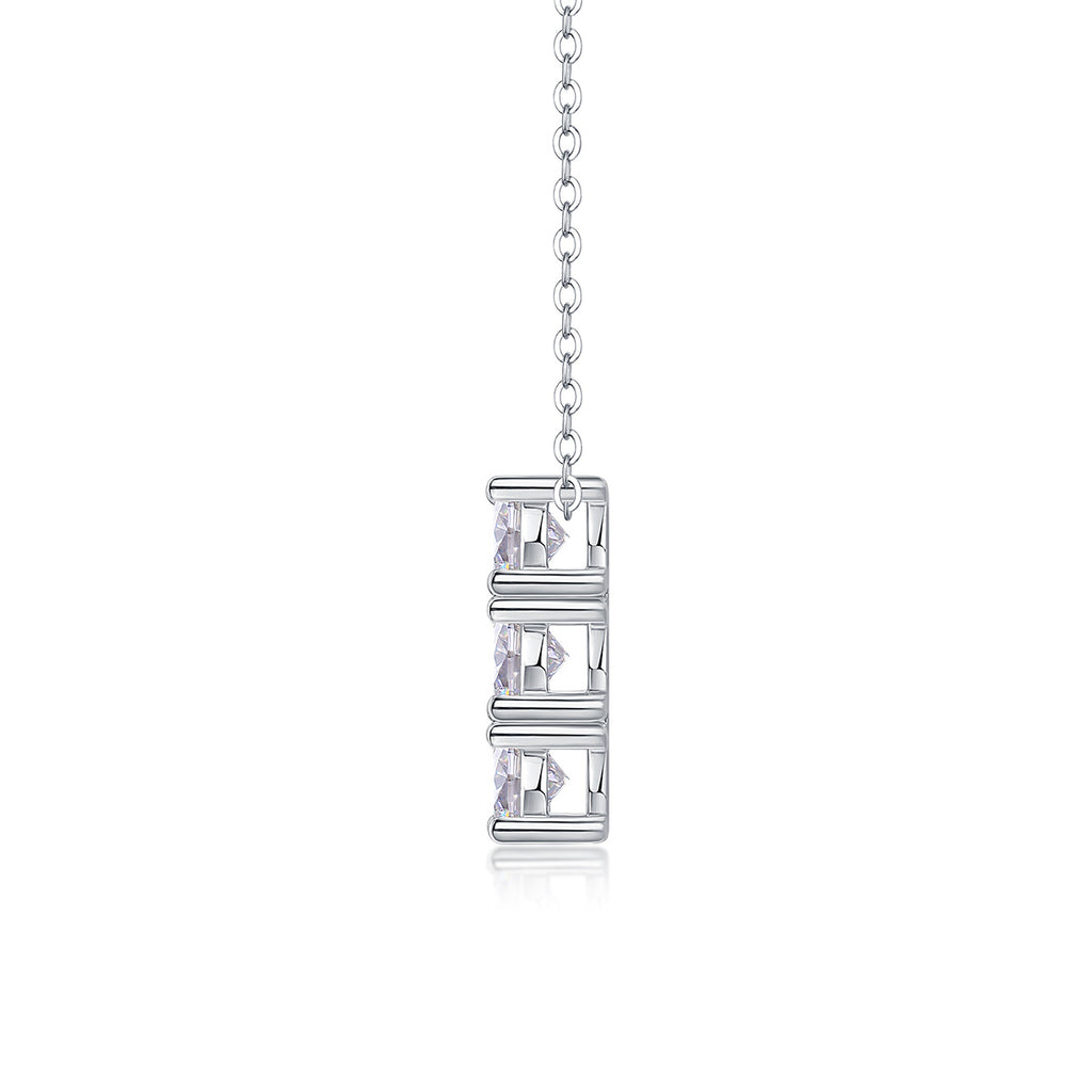 Round - 0.5-carat Moissan Diamonds, S925 Sterling Silver And Platinum Plating Pendant
