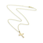 14K Gold Plated Small Cross Pendant Necklace