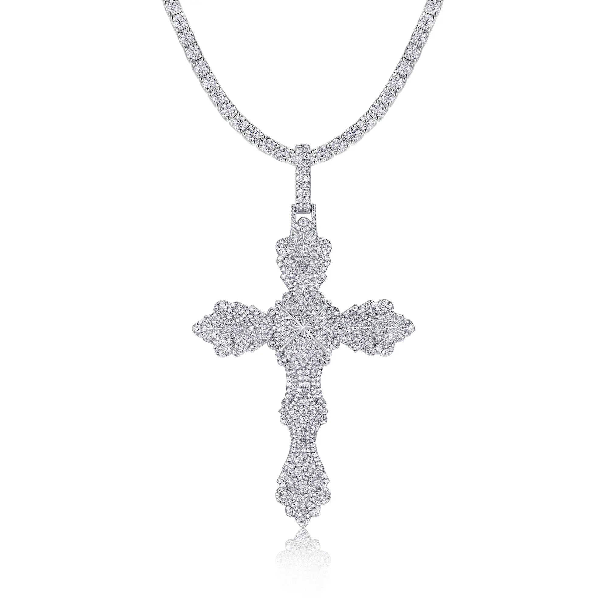 A Luxurious And Fashionable Minimalist Jewelry Pendant Necklace Featuring Top-quality Moissanite, Made Of S925 Silver Electroplated With Platinum. - N&P Colletion