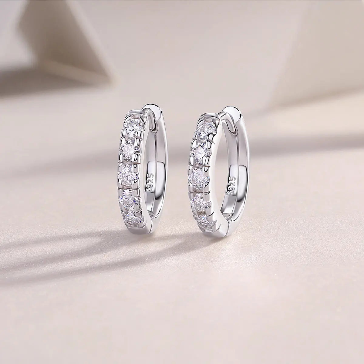 1Summer Iced Tea Stud Earrings with Moissanite S925 Sterling Silver and Platinum-Plated 