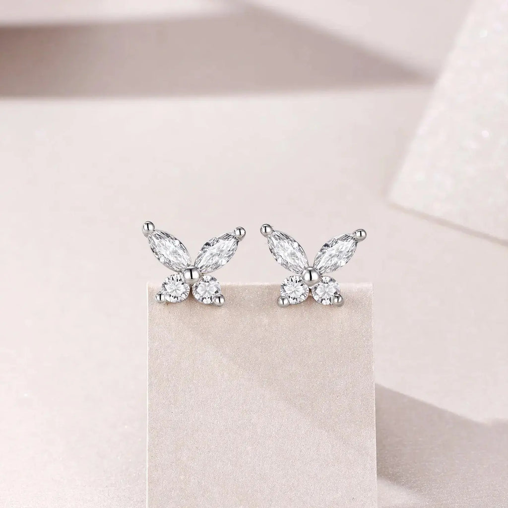 Top-quality Moissanite Luxury And Fashionable Light Luxury Jewelry Silver Stud Earrings S925 Silver Plated Platinum NP Collection