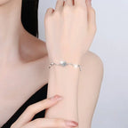 Simple Womens 1-Carat Moissanite Snowflake Bracelet In Sterling Silver