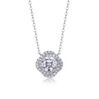 Lucky Flower - 1-carat Moissanite S925 Sterling Silver And Platinum Plating Pendant