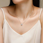 Time Chain - A Fashionable And Light Luxury Jewelry Pendant Necklace Set With Top-quality Moissanite, S925 Silver Plated Platinum NP Collection