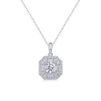 Small Square Bag - 1-carat Moissan Diamond S925 Sterling Silver And Platinum-plated Pendant