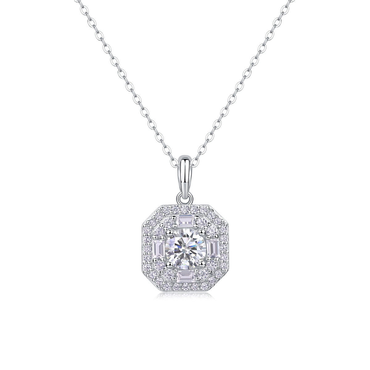 Small Square Bag - 1-carat Moissan Diamond S925 Sterling Silver And Platinum-plated Pendant