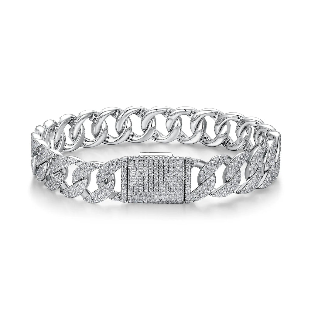 Set With Top-quality Moissanite, This Luxurious And Fashionable Light Luxury Jewelry Silver Bracelet Is Made Of S925 Silver Electroplated With Platinum NP Collection